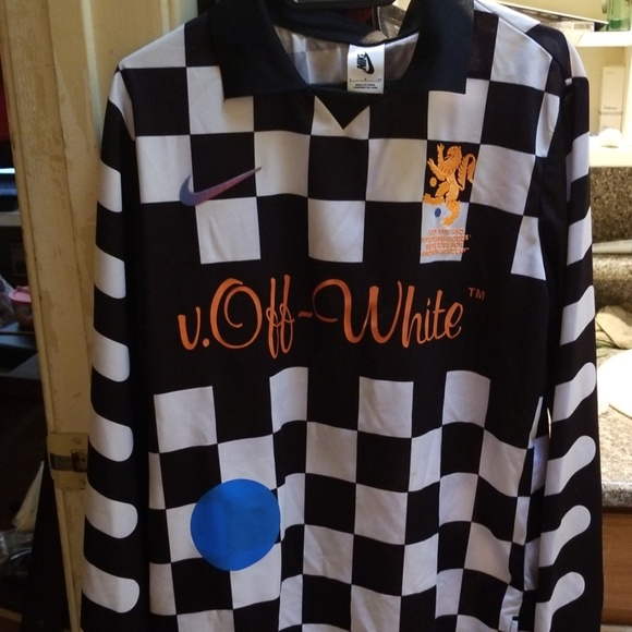 off white nike checkered shirt